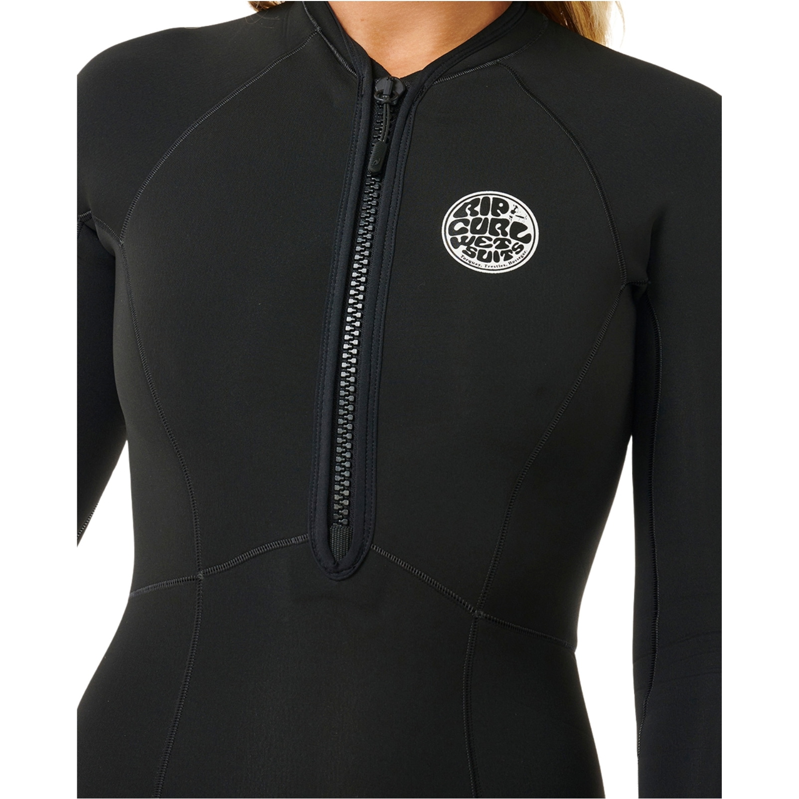 2026 Rip Curl Femmes G-Bomb 1.5mm Front Zip Combinaison à Manches Longues 13HWSP - Black